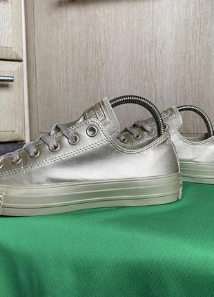 Женские кеды кроссовки converse all star ctas ox golden золотой4 фото