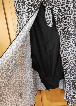 Оригинальный слитный купальник платья батал в леопардовый принт фирма studio3 фото