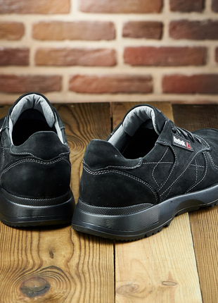 Мужские черные качественные удобные кроссовки reebok весна-осень, весенние,осенни, кожаные/натуральная кожа5 фото