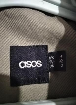 Стильное пальто от asos, жакет, короткое с капюшоном оливкого цвета3 фото