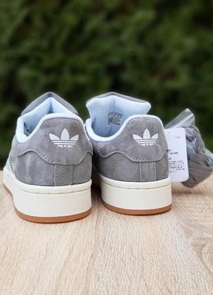 Женские замшевые кроссовки adidas campus white grey адидас кампус скидка7 фото