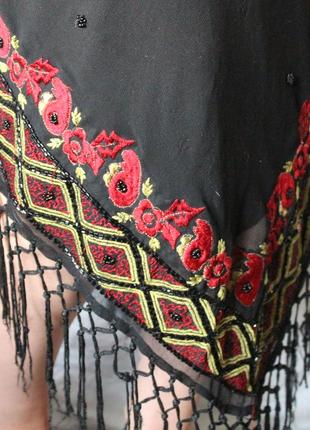 Винтажное асимметричное платье комбинация, расшитое бисером с бахромой в стиле 30 х4 фото