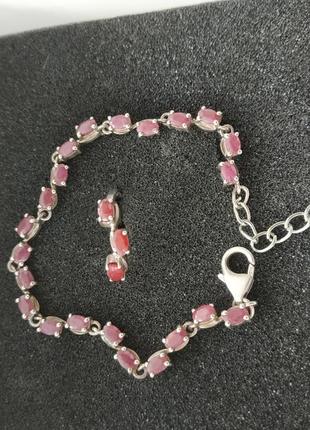 Срібний рубіновий набір