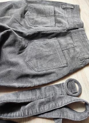 Вельветовые женские брюки с поясом4 фото
