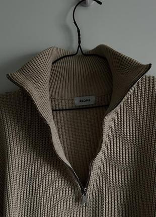 Asome half-zip beige sweater бежевый молочный свитер на молнии укр. бренд5 фото