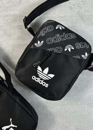 Борсетка adidas micro черная сумка через плечо / мессенджер адидас