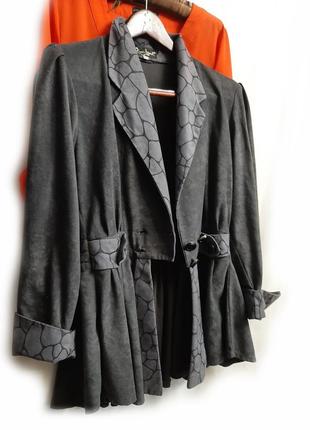 Пиджак куртка з баскою сірий р 42-46