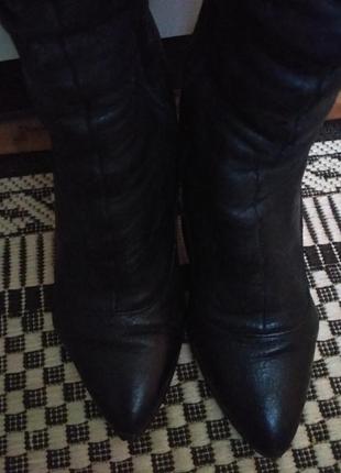 Чоботи жіночі шкіряні сапоги кожаные зимние на каблуке ellenka3 фото