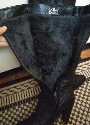 Чоботи жіночі шкіряні сапоги кожаные зимние на каблуке ellenka4 фото