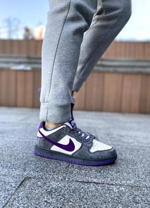 Nike sb dunk low pro grey purple/мужские кроссовки/мужские кроссовки5 фото