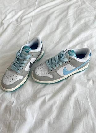 Топовые кожаные кроссовки женские комбинированные sb dunk 520 blue grey кроссовки кожу в стиле nike4 фото