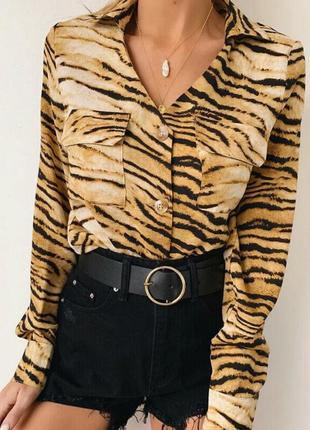 Натуральная блуза в модный леопардовый принт1 фото