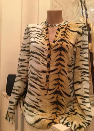 Натуральная блуза в модный леопардовый принт2 фото
