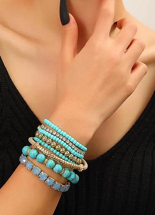 Набор браслетов бирюза бирюзовый браслет