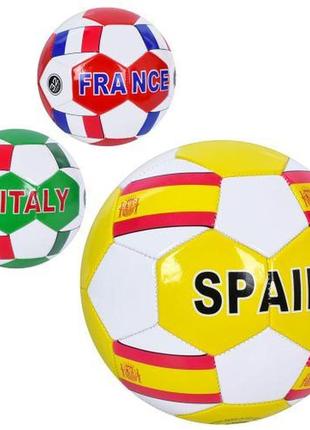М'яч футбольний розмір 5, пвх, 1,8мм, 340-360г, 3 види (країни), en3332