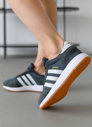 Жіночі кросівки adidas originals iniki w dark gray white9 фото