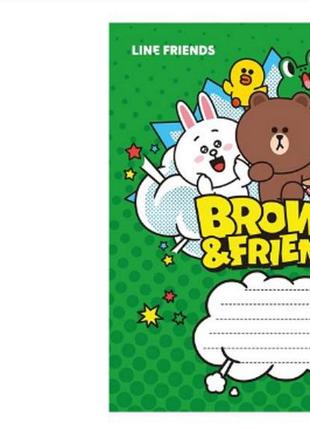 Зошит учнівський 12 листів, коса лінія line friends, 25шт/упак., yes, 7663081 фото