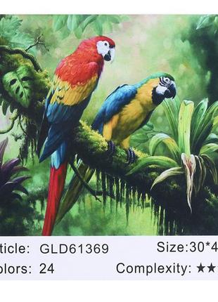 Алмазная мозаика josef otten 30*40 попугаи (холст на раме), 61369_bgld