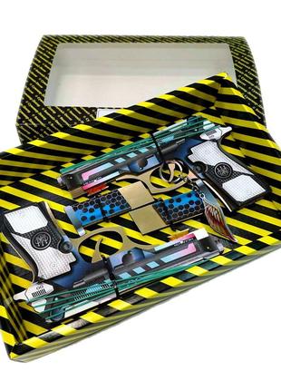 Набір пістолетів дерев'яних іграшкових резинкостріл berettas hexagon box 2шт, db-he