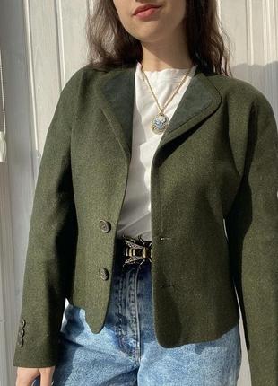 Винтажный шерстяной зеленый пиджак valentino оригинал люкс винтаж2 фото