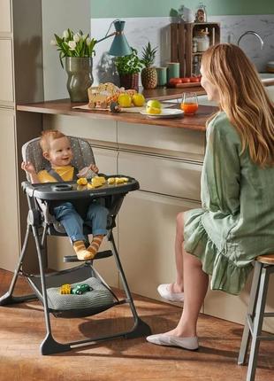 Стільчик для годування kinderkraft foldee grey | стілець для годування дитини6 фото