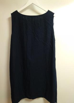 Льняное платье свободного кроя с карманами 24/58-60 размера4 фото