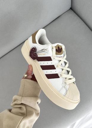 Adidas superstar beige red7 фото