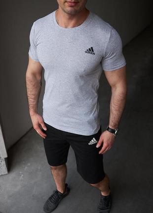 Комплект adidas футболка сіра + шорти, літній чоловічий набір адідас6 фото