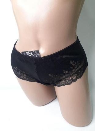 Трусики круживо калинка 327 чорний 90-115(3xl)