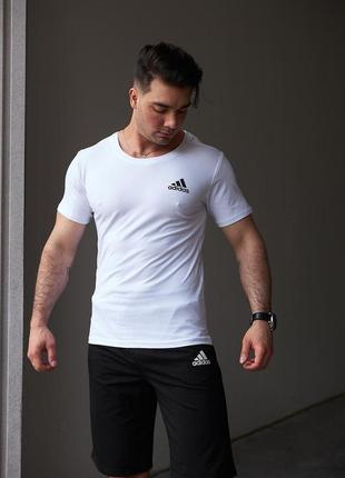 Комплект adidas футболка біла + шорти, літній чоловічий набір адідас4 фото