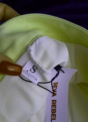 Reya rebel 🍋 юбка в складочку крупная складка с шортами подкладка короткая лимонная8 фото
