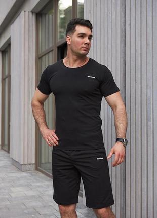 Комплект reebok футболка чорна + шорти, літній чоловічий набір рібок4 фото