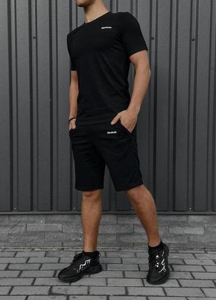Комплект reebok футболка чорна + шорти, літній чоловічий набір рібок6 фото