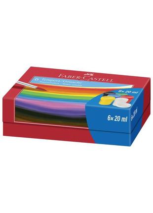 Гуашь faber castell 6 цв. 20 мл темпера (121040)