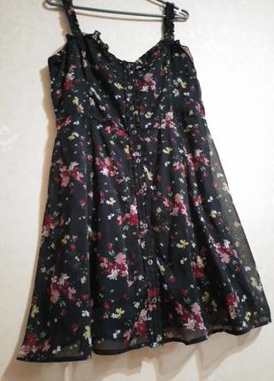 Сарафан платье с рюшами в цветочный принт2 фото