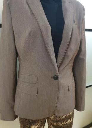 Безпечна оплата❤️базовый качественный двубортный коричневый пиджак/жакет s-м next2 фото