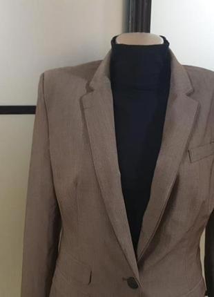 Безпечна оплата❤️базовый качественный двубортный коричневый пиджак/жакет s-м next3 фото