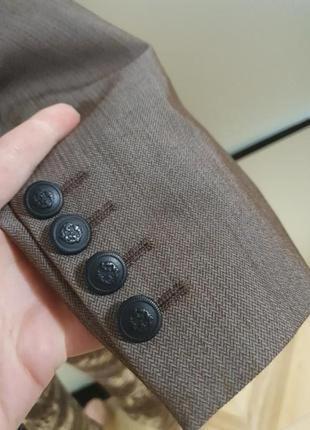 Безпечна оплата❤️базовый качественный двубортный коричневый пиджак/жакет s-м next7 фото