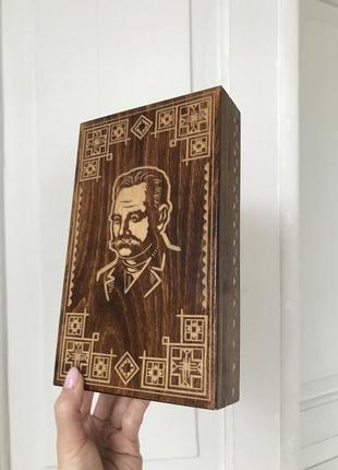 Вінтаж вінтажна скринька шкатулка дерево мерч декор іван франко5 фото