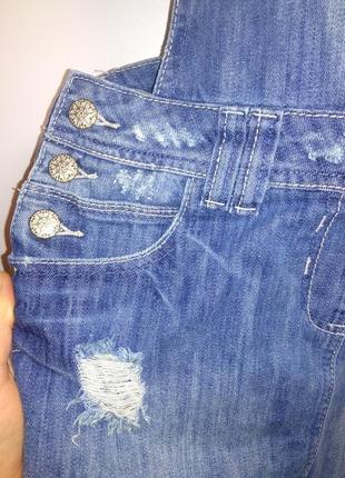 Стильний джинсовий щільний сарафан з необробленими краями розміру m5 фото