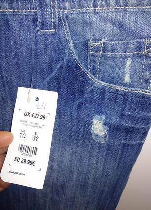 Стильний джинсовий щільний сарафан з необробленими краями розміру m3 фото