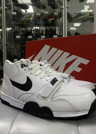 Шкіряні кросівки з липучкою nike air trainer 1