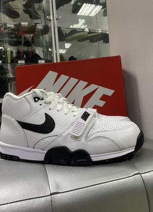 Шкіряні кросівки з липучкою nike air trainer 12 фото