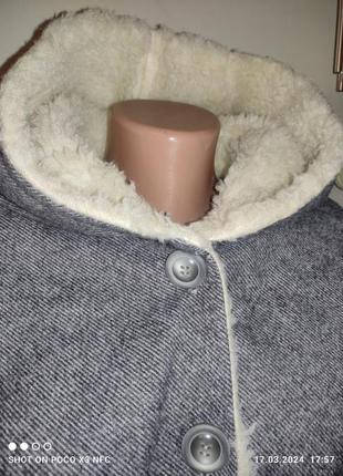 Куртка пальто 6/8лет на меху шерстяное зара2 фото