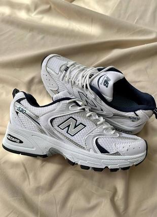 Женские кожаные кроссовки new balance 530 navy blue silver консультёр bеланс 5306 фото