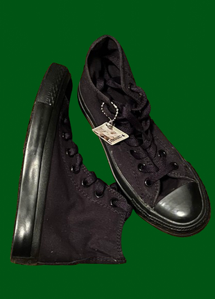 Кеды converse высокие 35(22) 39(24.5) mono black унисекс на весну літо осень кроссовки4 фото