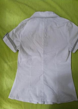 Рубашка с коротким рукавом, белая легкая рубашка4 фото