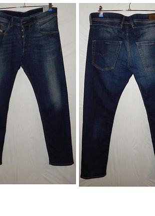 Джинсы diesel belther 0814w slim tapered fit stretch jeans - blue