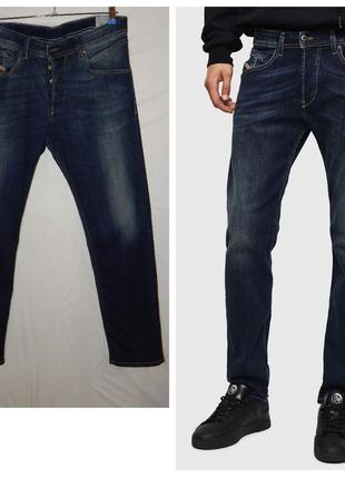 Джинсы diesel belther 0814w slim tapered fit stretch jeans - blue6 фото