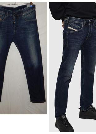 Джинсы diesel belther 0814w slim tapered fit stretch jeans - blue7 фото